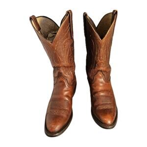 Vintage Lucchese Classic Boots Brown Cowboy Handmade Western Men's Size 9D Y2k